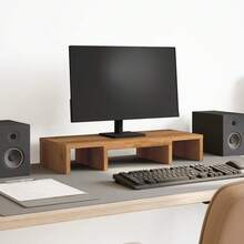 Soporte ajustable para monitor vidaXL en roble, 60 x 24 x 10,5 cm, tablero de partículas. - Multicolor - Ver 1