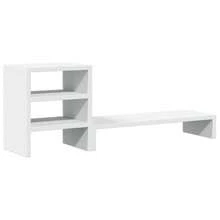 Soporte para monitor vidaXL con organizador en aglomerado blanco. - Multicolor - Ver 2