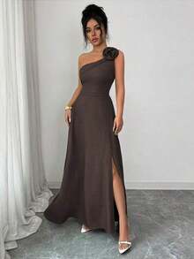 Women Midi Dresses - 巧克力棕 - 查看 3