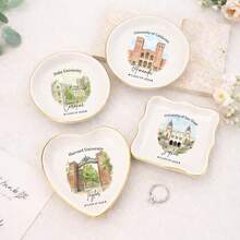 Plato personalizado para anillos de universidad, bandeja conmemorativa de graduación, regalo 2026, plato para anillos con nombre personalizado y año, joyero personalizado, se puede personalizar como regalo de compromiso de novia, se puede personalizar como plato para el primer anillo de matrimonio, regalo para recién casados, regalo de propuesta, regalo de aniversario, plato para anillos personalizado, estantería de almacenamiento de joyas - Placa de anillo conmemorativa de la Universidad C - Ver 7