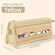 1 hộp đựng bút lưới hai lớp Sanrio, túi đựng văn phòng phẩm trong suốt dung tích lớn, túi đựng đồ dùng văn phòng phẩm tối giản in hình hoạt hình. - A - Xem 6