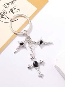 1 móc khóa hình thánh giá Gothic và trái tim đen, mặt dây chuyền phong cách punk tối màu, móc khóa túi xách/xe hơi unisex, quà tặng trang sức. - Nhiều màu - Xem 10