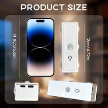 1pc Motion Sensor Night Light, Magnetic Wall Lamp, Detachable Wall-Mounted Lighting With Camera, Upward & Downward Illumination, USB Rechargeable LED Light, Wireless Stair Light, Indoor Wooden Wall Lamp For Wardrobe, Corridor, Staircase - 6 Lights - View 6