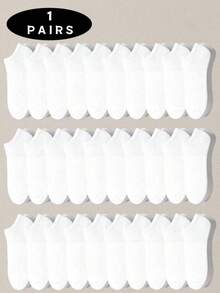 1 Pair/20 Pairs/50 Pairs Thin Breathable White Casual Minimalist Ankle Socks, Suitable For Spring, Summer, All Seasons, Disposable Daily Wear - White - View 6