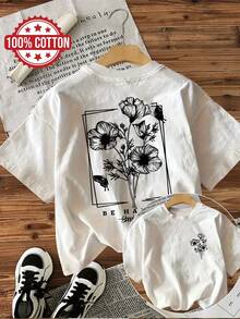 Limited Edition Graphic Print T-Shirt, Short Sleeves, Round Neck, Casual Top For Summer And Spring, Women's Clothing, Lightweight Cotton. - 白色 - 查看 12