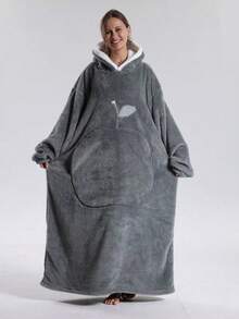 Moletom com capuz e forro de lã grossa para adultos - Estilo grosso para outono e inverno, com bolsos grandes, folgado e confortável, mantém o corpo aquecido no inverno, design em flanela macia, item essencial para o outono e inverno, decoração aconchegante para a casa, toque macio - Multicolorido - Ver 2