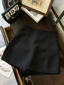 de mujer de unicolor con diseño dividido, versátil para uso casual y salidas nocturnas - Negro - Ver 2