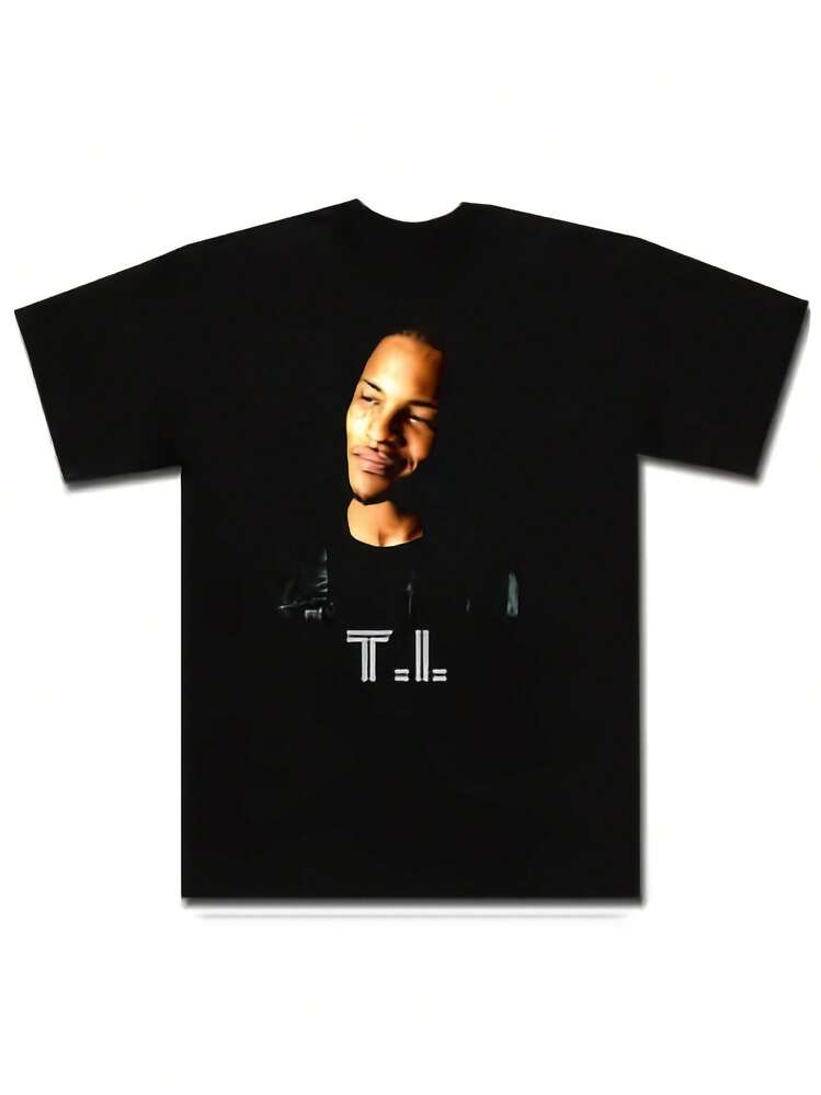 Unisex Short-Sleeved T-Shirt, Hip Hop Rap T-Shirt, Men's T-Shirts, , Women's, Romwe Men, Boho Chic, Gifts For Teachers, Women's T-Shirt, Curvy Outfits For Men, Y2K - 黑色 - 查看 6