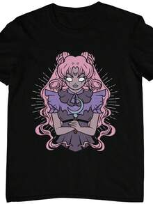Camiseta Kawaii Pastel Goth, Gothic Anime Mädchen, sß gruselige Wicca Hexe, UniS1ex Shirt aus nachhaltiger Baumwolle.220g uniS1ex pure cotton Tshirt iD1real weight for all season1ons, Suitable for both M1en and woM1en. Highquality durable fabric, soft to the touch, and longduring. Transpirable top, Suitable for woM1en's autumn wear and vacation wear. - Negro - Ver 1
