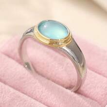 Unique Retro Oval Ring, Minimalist Versatile Unisex, Suitable For Daily Wear In Multiple Occasions - Silver - View 6