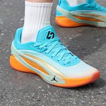 Nike Giày bóng rổ nam JORDAN - Thiết kế mới dành cho thi đấu, tập luyện và sử dụng thường ngày. - Xanh lam/Cam - Xem 6