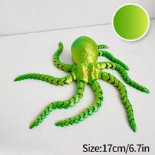 逼真3D打印可动章鱼摆件玩具，灵活关节的奇幻章鱼雕像，创意桌面摆件，适用于卧室、书房、客厅家居装饰，完美的情人节节日礼物和艺术装饰工艺品。 - A - 查看 13