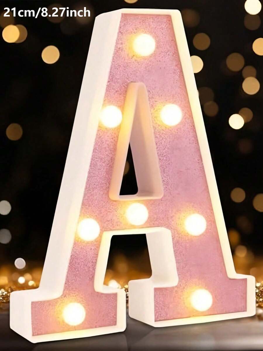 16cm 白色發光 A-Z LED 字母燈，電池供電，臥室裝飾字母夜燈，婚禮裝飾，生日派對裝飾，女孩房/兒童房裝飾字母燈，節日居家酒吧裝飾字母燈，字母燈