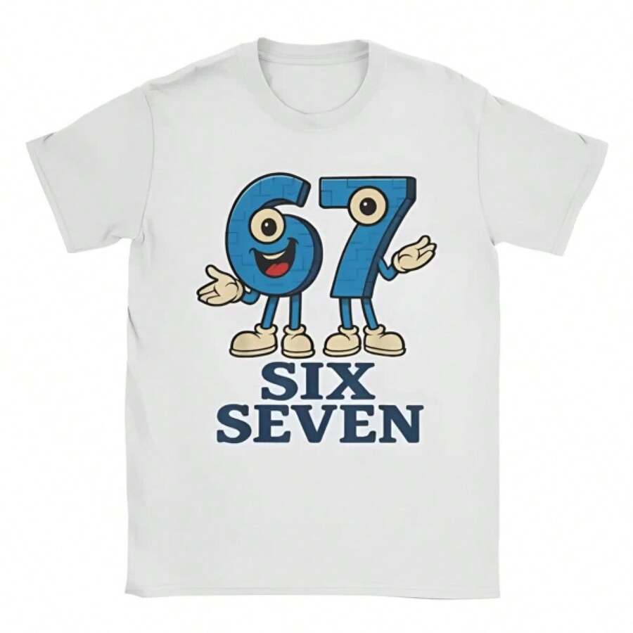 Camiseta informal de mujerFunny 67 Six Seven Meme Graphic 100%Cotton Men's Shirt Italian Brainrot Shirt Y2K Summer Women's Fashion Oversized Streetwear (1),Camisetas para hombre, camisetas para niños, camisetas con estampado de gatos y perros, camisetas para uso diario, camisetas de apoyo a la Copa del Mundo, camisetas de la Copa del Mundo 2026, camisetas estampadas, ropa de Pascua, - Blanco - Ver 1