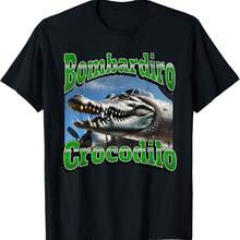 Bombadiro Crocodilo Funny Italian Brainrot Meme Graphic T-Shirt - Black - View 1