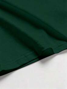 Camiseta casual de mujer de manga corta, cuello redondo, estampado de libélula, holgada - Verde militar - Ver 3