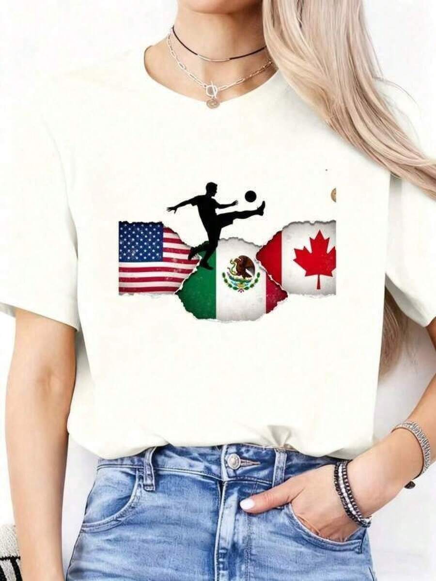 Camiseta unisex de algodón puro,2026MundoCopaTemáticoCamisetaMundoCopa2026CamisaEE. UU. Camiseta de Fútbol de la Copa Mundial Canadá México EE.UU. UU. TeeFútbolVentiladorRegaloUnisexoCamisetaMundoCopa2026Deporte100%PuroAlgodónDiversiónImpresoRedondoCuelloCortoCon mangasMujeresCamisetaAdecuadoParaDeportesEventosVacacionesFiestasSalidasDeportesYOtrosVacacionesRegalos, camisetasdemujertopsdemujerblusascasualesparadamablusasparamujerblusascasualesparaDama, DeportivoEstilo,Al aire libreActividades, SuavesAlgodón,InformalDiarioRopa, CreativoDiseño,Al aire libreJugar - Negro - Ver 1