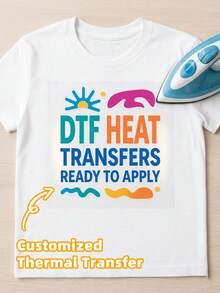 1/2/5/8件客製化DTF熱轉印膜，個性化照片文字Logo徽章熱轉印貼紙，多用途高品質時尚精緻設計，適用於T恤、衣物、包袋、帽子和枕頭。永恆冬季溫暖優雅獨特客製化禮物，適合生日、婚禮、母親節、父親節、畢業、喬遷、新娘、新郎、伴娘、家人、朋友、同事 - 多色1 - 查看 2