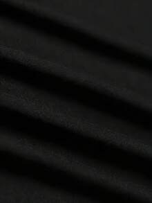 Camiseta de mujer con estampado de pérdida de señal, hecha de tela suave, con cuello redondo y mangas cortas, ligeramente elástica, adecuada para todas las estaciones, elegante, de secado rápido y duradera - Negro - Ver 5