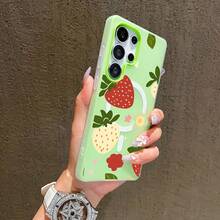 Funda para Teléfono - Funda para Teléfono Compatible con Samsung Galaxy S23 S23Plus S24  S24Ultra S25 S25Plus S25Ultra S26 S26Ultra S26Plus, a prueba de golpes, con tacto suave, multicolor, magnética, duradera, fácil de usar, con diseño de fresa roja. - Gris - Ver 10