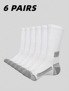 Men's Athletic Crew Socks 6 Pairs Cushioned Performance Workout Socks With Reinforced Heel & Toe For Running Training Gym - Multicolor - View 14