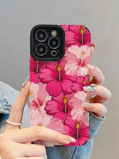 1 pièce Étui de téléphone en cuir résistant aux chocs avec motif floral rose élégant et à la mode, convient pour une protection quotidienne, cadeau pour les amis et la famille, compatible avec iPhone 17/17 Air/17 Pro/17 Pro Max, 16/16 Plus/16 Pro/16 Pro Max, 15/15 Plus/15 Pro/15 Pro Max, 14/14 Plus/14 Pro/14 Pro Max, 13/13 Pro/13 Pro Max, 12/12 Pro/12 Pro Max, 11/11 Pro/11 Pro Max