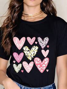 Camiseta unisex de manga corta, CorazónPatrónImprimirVeranoCortoMangaTCamisetasdemujer, MichaelJacksonGráficoCamisetaDulceDiseño,VeranoInformalDesgaste, CalienteClimaWear,camisetasparamujer,camisetasparahombre,playerasdehombre,,y2k,spiderman,regalosparaEsonovio,RetroVintage,playerasdehombregimnasio, spiderman, FIFACampeonato Mundial2026Camiseta,,regalosparaEsonovio, - Negro - Ver 1