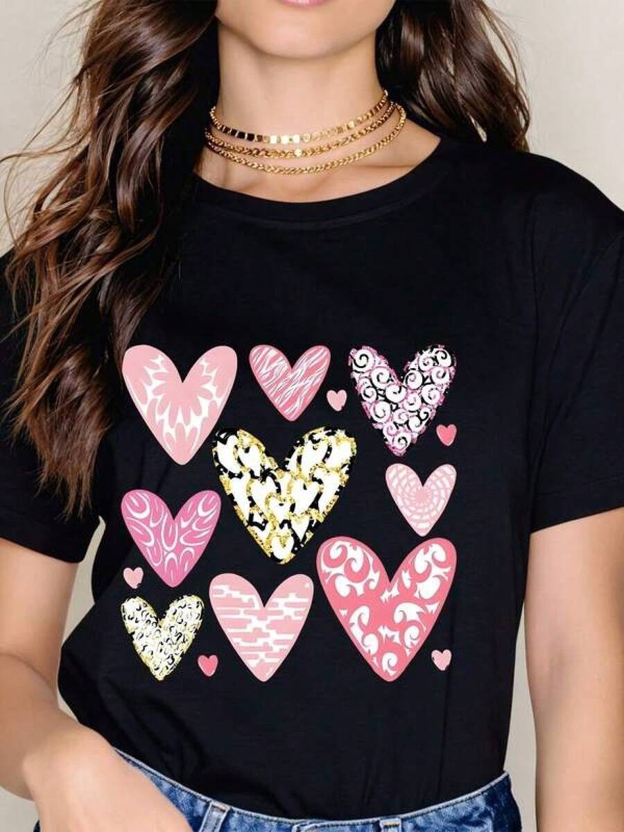 Camiseta unisex de manga corta, CorazónPatrónImprimirVeranoCortoMangaTCamisetasdemujer, MichaelJacksonGráficoCamisetaDulceDiseño,VeranoInformalDesgaste, CalienteClimaWear,camisetasparamujer,camisetasparahombre,playerasdehombre,,y2k,spiderman,regalosparaEsonovio,RetroVintage,playerasdehombregimnasio, spiderman, FIFACampeonato Mundial2026Camiseta,,regalosparaEsonovio, - Negro - Ver 1