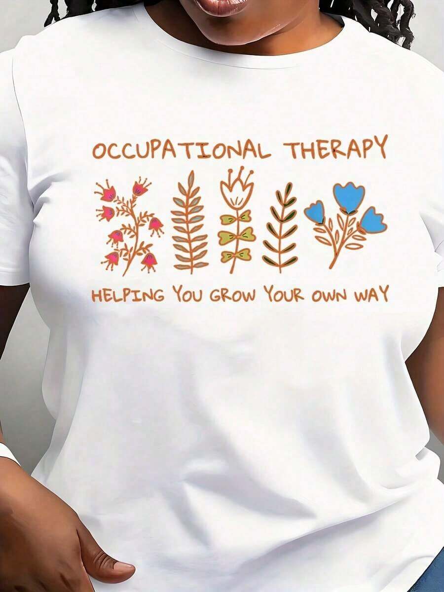Camiseta de Terapia Ocupacional Linda, Camiseta de OT, Suéter de Educación Especial, Regalo Bonito para Terapeutas, Camisetas de Terapia Estética, Camiseta para Maestros de Educación Especial. - Blanco - Ver 1