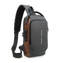 1 pieza Bolso bandolera antirrobo para hombres con cerradura de combinación y puerto USB para uso empresarial y diario - Multicolor - Ver 4
