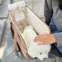 寵物汽車攜帶籠、貓狗汽車床、中央扶手箱寵物包、汽車座椅墊、便攜式寵物攜帶籠狗汽車座椅、汽車座椅套、狗汽車座椅套 - 彩色 - 查看 6