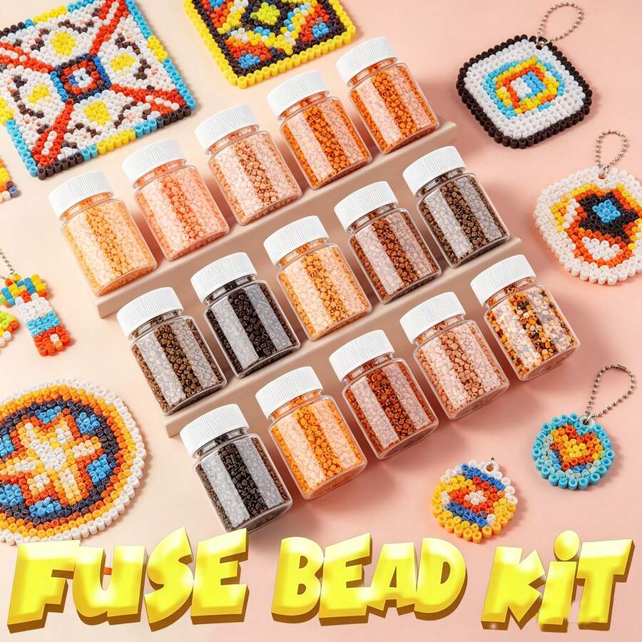 Manik-manik Fuse Sundymot 2,6mm, 2000 PCS+ Seri Warna Cokelat Maillard, Dikemas Secara Individual Dengan Botol Penyimpanan, Cocok Untuk Liontin DIY, Gantungan Kunci, Pembuatan Perhiasan, Kerajinan Tangan, Wisuda, Kembali ke Sekolah, Natal, Pesta, Hadiah Ulang Tahun, Set Isi Ulang Manik-manik Fuse 2,6mm Multi-Warna