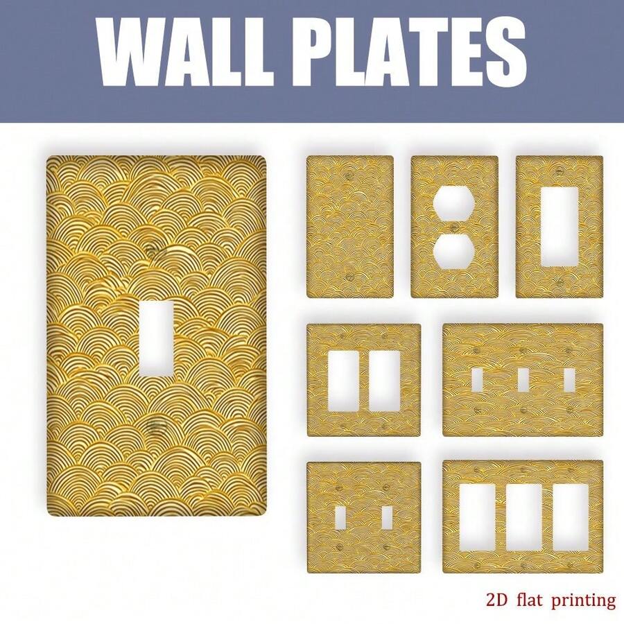 1pc Luxury Gold Patterned Cloud Switch Plate Cover, Wall Decor Outlet Protector, Suitable For Multiple Scenarios, Cozy Home Decor Accessory - Multicolor - View 1