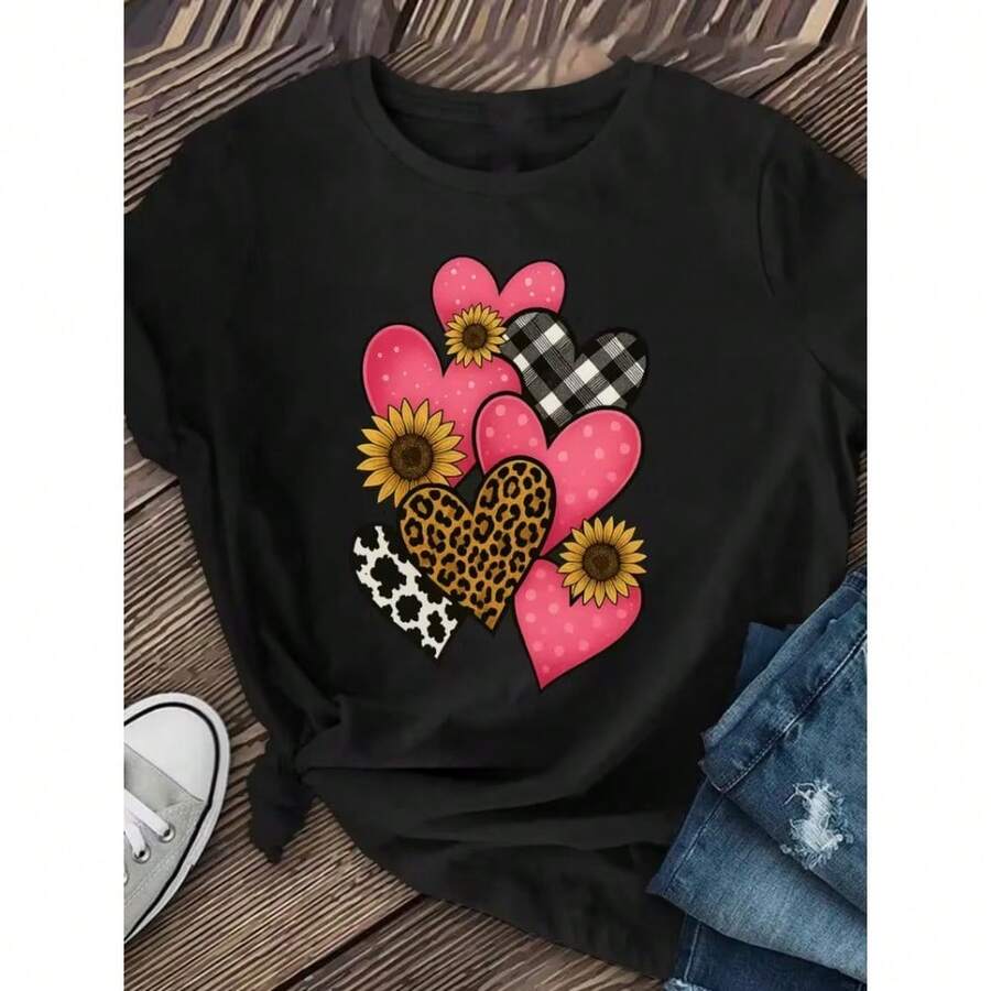 1 Pack Unisex 'S  Camiseta Gráfica Tropical de Verano con Palmeras Y2K Estética Negra con Estampado Dorado Manga Corta Cuello Redondo Ropa Casual de Playa para Atuendos de Verano de Fin de Semana Camisa Suave Transpira - [Negro] - Ver 1