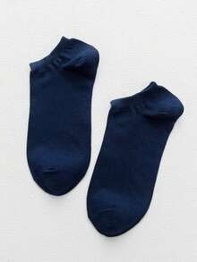 Random 1/3/5 Pairs Men's Blue Casual Versatile Comfortable Short Socks - Multicolor - View 5