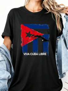 Camiseta con Bandera para el Mes de la Herencia Hispana Cubana --4 camisetas de mujer - Negro 4 - Ver 3