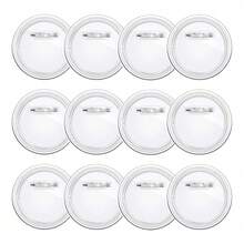 12 Pcs Badge Making Kit,  Clear Button Pin Badges Kit Acrylic Design, For DIY Crafts Gifts Party For Students Craft Activities At Home School Office Use - Transparent - View 1