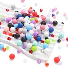90pcs Gradient Color Silicone Resin Decorative Beads Set, Suitable For DIY Crafting Bracelets, Necklaces, Bag Charms And Other Creative Handmade Items - Multicolor - View 3