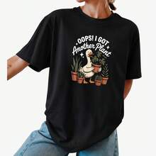 ¡Ups, me quedé sin camisetas con estampado de plantas! - Negro - Ver 2