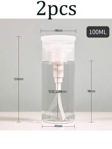 Bộ 1/2 chai dạng nhấn 200ml/300ml, chai đựng dầu tẩy trang, chai đựng nước hoa hồng dưỡng ẩm du lịch. Chai rỗng không được chứa bất cứ thứ gì khác, không được đựng chất lỏng ở nhiệt độ trên 60℃, vì sẽ gây biến dạng và co rút. - trắng - Xem 7