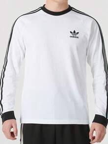 Áo thun dài tay cổ tròn thoải mái in logo adidas Originals dành cho nam, màu trắng. - trắng - Xem 2