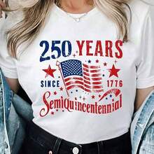 250th Anniversary Of The Independence Of The United States T-Shirt, Vintage Patriotic 4th Of July T-Shirt - 白色 - 查看 6