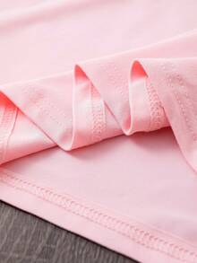 Talla Grande - Top Casual de Talla Grande con Mangas Cortas y Estampado de Letras, Adecuado para Verano y Primavera, Ropa de Mujer - Rosa - Ver 3