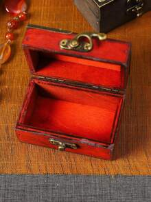 1pc Vintage Mini Wooden Jewelry Storage Box, Ring Necklace Packaging Box, Antique Wooden Box, Art Collection Box, Craft Wooden Box, Unique Gift Box, Antique Collectibles Storage Box, Secret Treasure Box , Makeup Room Decor,Room Decor - Multicolor - View 8