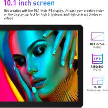 Qetupa 10.1 吋平板電腦,Android 15 系統,MTK 6762 八核心處理器,4GB RAM,128GB ROM,5MP 前置鏡頭與 13MP 後置鏡頭,1280x800 HD IPS 觸控螢幕,6000mAh 電池續航力,802.11ac 2.4G+5G WIFI5/藍牙 5.2/GPS (不含適配器) - 黑色 - 查看 8