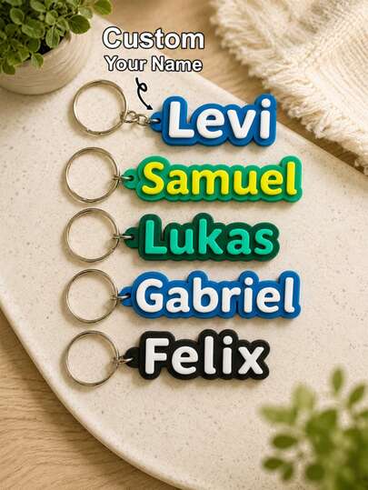Personalized Keychain With Name, Custom Name Tag, Gift For Adults, Colorful And Unique, Name, Custom Bag Tag, School Gift, Backpack Tag, Lunchbox Name Tag