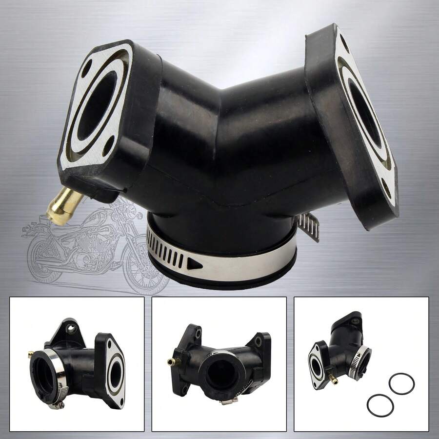 PowerMotor 摩托車化油器進氣歧管接頭 Virago XV125 XV250 1998-2011 摩托車接口轉接管歧管配件 - A - 查看 1