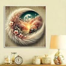 大型成人入门级钻石画工具套装：夜景、火车花卉，无框DIY 5D钻石画套装，全钻艺术刺绣，十字绣画，墙面装饰，家居装饰钻石艺术工艺品 - 圓鑽 - 查看 4
