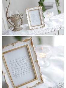 1pc Vintage European Style Golden Floral Oval Photo Frame, European Palace Decor Frame, Suitable For Family Photo Display, Fit For K-Pop Star Card Album - 1PC - View 7