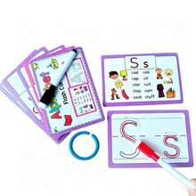 26pcs Alphabet Flash Cards | Natural Phonetic Early Education Alphabet Cards - Wipe Clean Reusable - Educational Toy - Multicolor - View 8